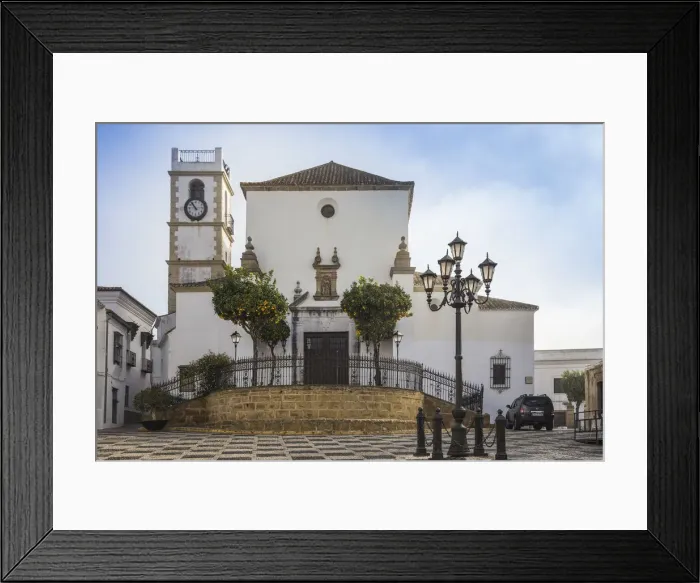 Framed Print : Spain, San Roque, Plaza de la Iglesia, Santa Maria la Coronada Church