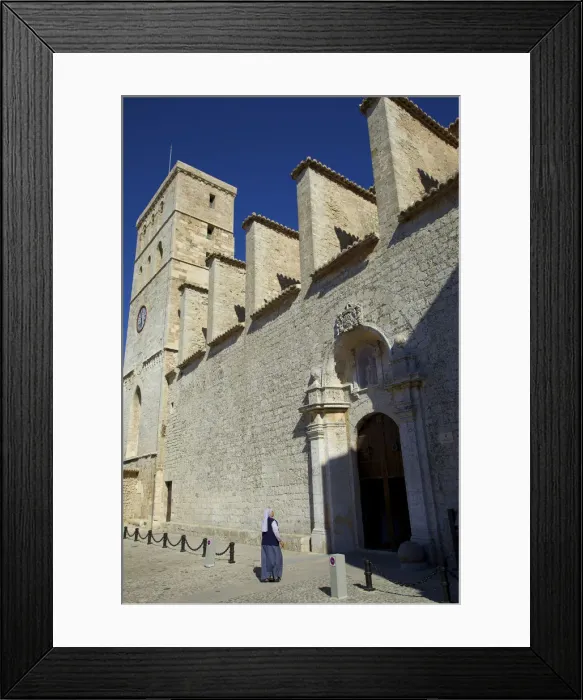 Framed Print : Cathedral, Dalt Vila, Ibiza Old Town, Ibiza, Balearic Islands, Spain