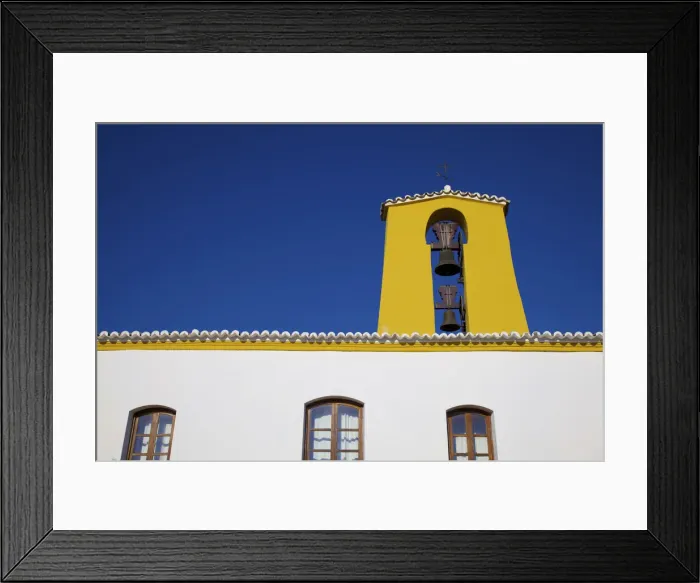 Framed Print : Church and Belfry, Santa Gertrudis, Ibiza, Balearic Islands, Spain