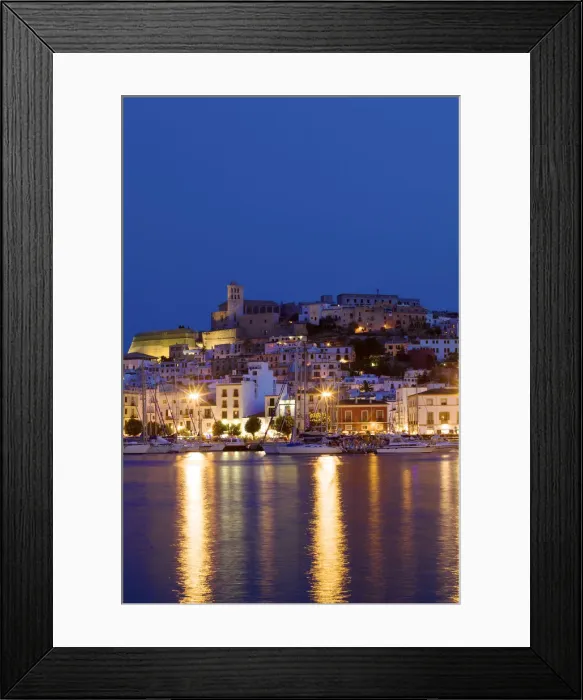Framed Print : Ibiza Harbour at Night, Ibiza, Balearic Islands, Spain