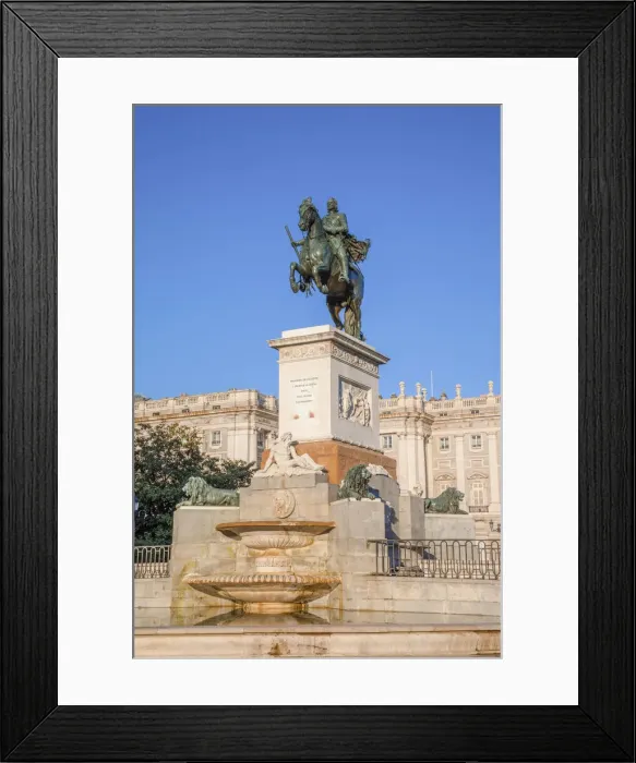 Framed Print : Monument to Philip lV in the Plaza de Oriente, Madrid, Spain