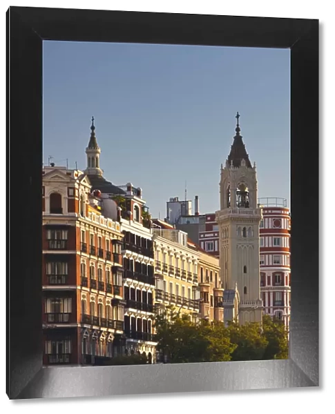 Spain, Madrid, Salamanca Area, buildings along Calle de Alcala