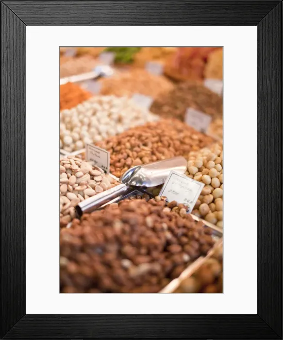 Framed Print : Nuts for sale, La Boqueria Market, Barcelona, Spain Framed Print : Nuts for sale, La Boqueria Market, Barcelona, Spain