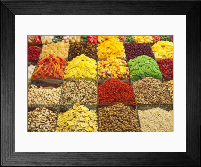 Framed Print : Nuts & Sweets for sale, La Boqueria Market, Barcelona, Spain Framed Print : Nuts & Sweets for sale, La Boqueria Market, Barcelona, Spain