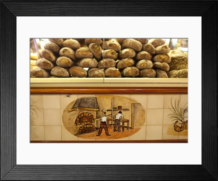 Framed Print : Bread in a bakery in La Boqueria Market, Barcelona, Spain Framed Print : Bread in a bakery in La Boqueria Market, Barcelona, Spain