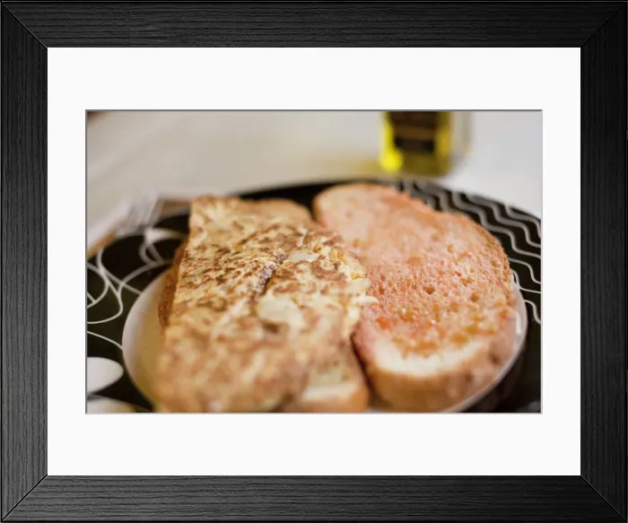 Framed Print : Spanish Omlette on Toast, Barcelona, Spain Framed Print : Spanish Omlette on Toast, Barcelona, Spain