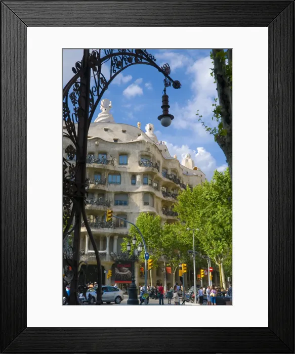 Framed Print : Spain, Barcelona, Casa Mila (La Pedrera) by Antoni Gaudi Framed Print : Spain, Barcelona, Casa Mila (La Pedrera) by Antoni Gaudi