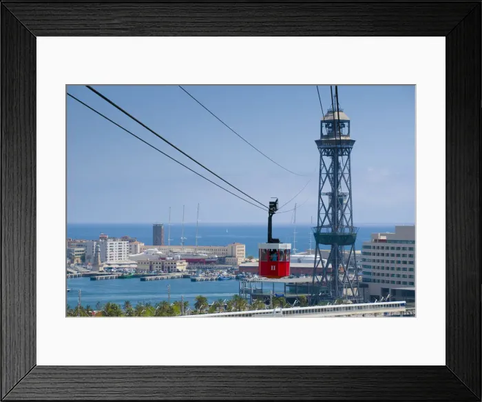 Framed Print : Spain, Barcelona, Cable Car (Transbordador Aeri) Framed Print : Spain, Barcelona, Cable Car (Transbordador Aeri)