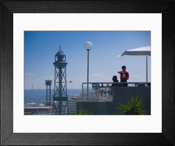 Framed Print : Spain, Barcelona, Cable Car (Transbordador Aeri) Framed Print : Spain, Barcelona, Cable Car (Transbordador Aeri)