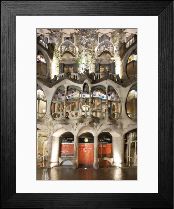 Framed Print : Casa Batllo (by Gaudi), Passeig de Gracia, Barcelona, Spain Framed Print : Casa Batllo (by Gaudi), Passeig de Gracia, Barcelona, Spain