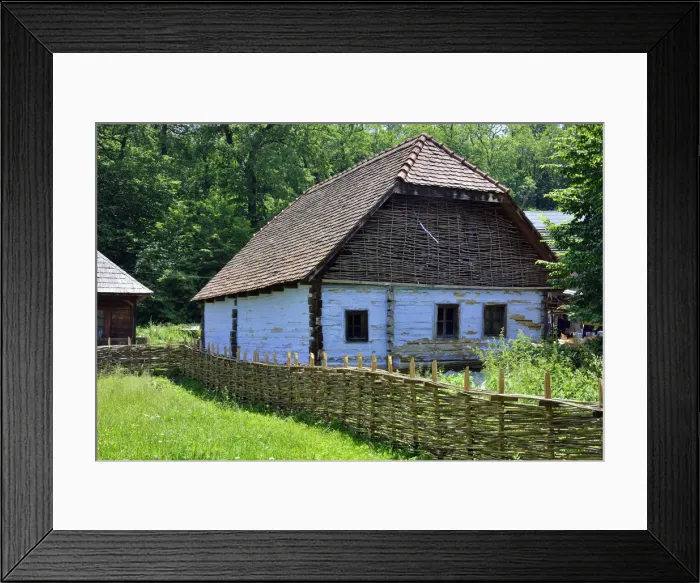Framed Print : Traditional farmhouse of Romania. ASTRA Museum of Traditional Folk Civilization, an Framed Print : Traditional farmhouse of Romania. ASTRA Museum of Traditional Folk Civilization, an