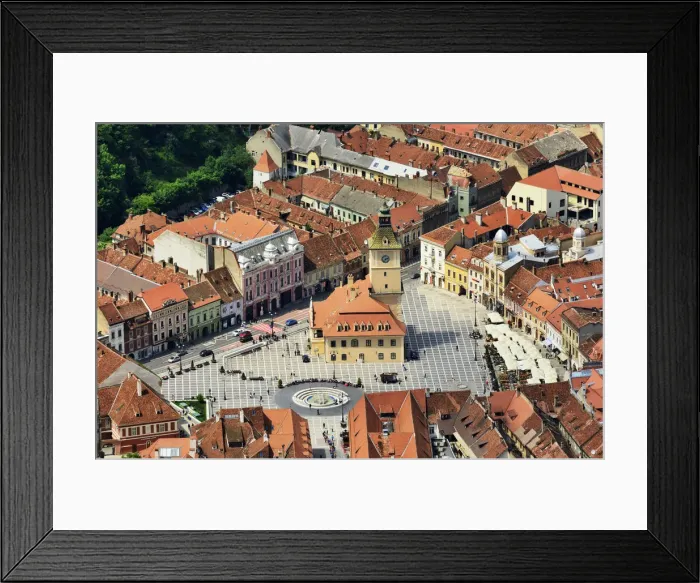 Framed Print : Piata Sfatului (Council Square) with the former Council House, built in 1420 Framed Print : Piata Sfatului (Council Square) with the former Council House, built in 1420