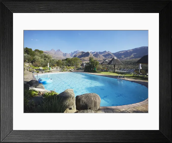 Framed Print : Swimming pool at Cathedral Peak Hotel, Cathedral Peak Nature Reserve, Ukhahlamba-Drakensberg Framed Print : Swimming pool at Cathedral Peak Hotel, Cathedral Peak Nature Reserve, Ukhahlamba-Drakensberg