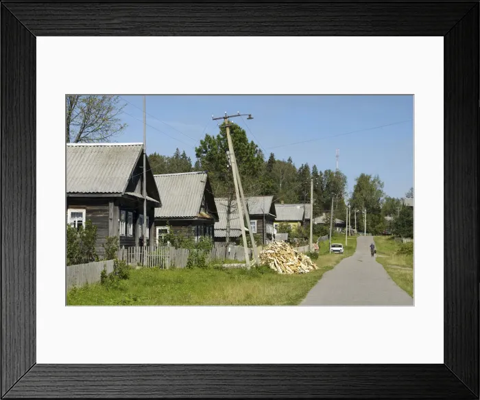 Framed Print : Main street in Somino village, Leningrad region, Russia Framed Print : Main street in Somino village, Leningrad region, Russia
