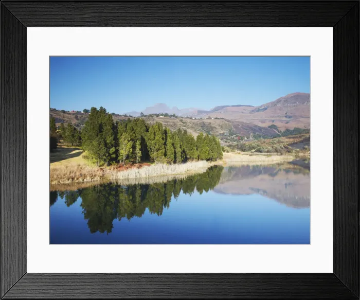Framed Print : Lake with Champagne Castle in background, Ukhahlamba-Drakensberg Park, KwaZulu-Natal Framed Print : Lake with Champagne Castle in background, Ukhahlamba-Drakensberg Park, KwaZulu-Natal
