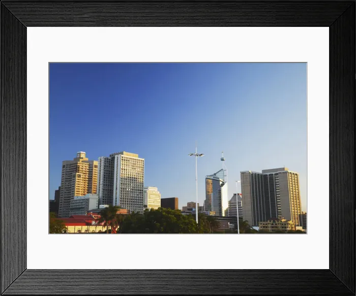 Framed Print : View of downtown skyscrapers, Durban, KwaZulu-Natal, South Africa Framed Print : View of downtown skyscrapers, Durban, KwaZulu-Natal, South Africa