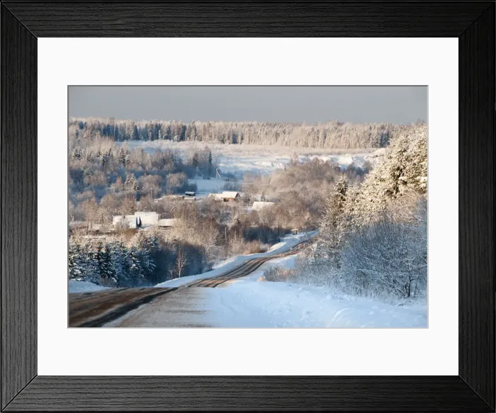 Framed Print : Road in winter Leningrad region, Russia