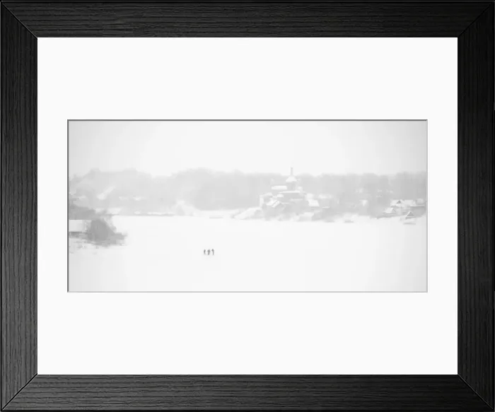 Framed Print : Fishermen on the frozen Volkhov River with Nikolsky monastery in the background, Staraya Framed Print : Fishermen on the frozen Volkhov River with Nikolsky monastery in the background, Staraya
