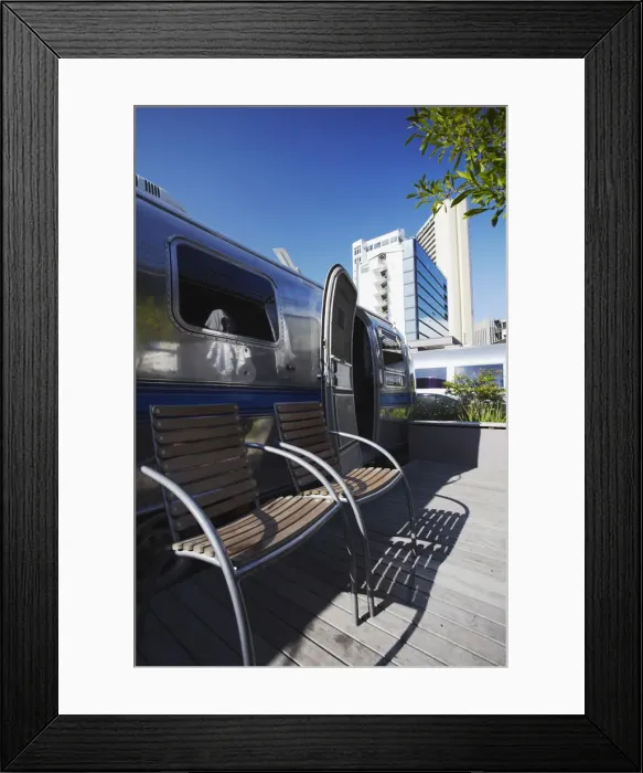 Framed Print : Airstream Trailer Park on rooftop of Grand Daddy Hotel, City Bowl, Cape Town, Western