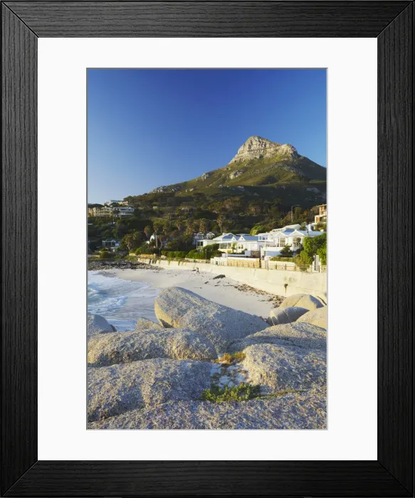 Framed Print : Camps Bay with Lions Head in background, Cape Town, Western Cape, South Africa Framed Print : Camps Bay with Lions Head in background, Cape Town, Western Cape, South Africa