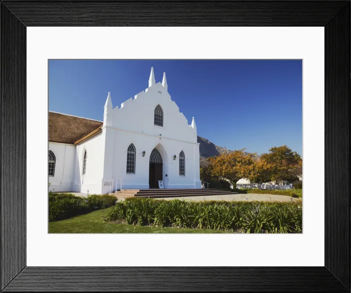 Framed Print : N. G. Church, Franschhoek, Western Cape, South Africa Framed Print : N. G. Church, Franschhoek, Western Cape, South Africa