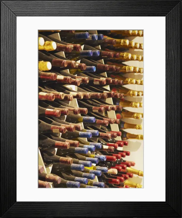 Framed Print : Collection of vintage wines, Boschendal Wine Estate, Franschhoek, Western Cape, South