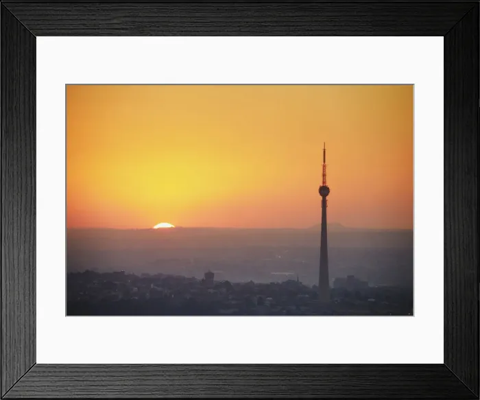 Framed Print : View of Sentech Tower at sunset, Johannesburg, Gauteng, South Africa