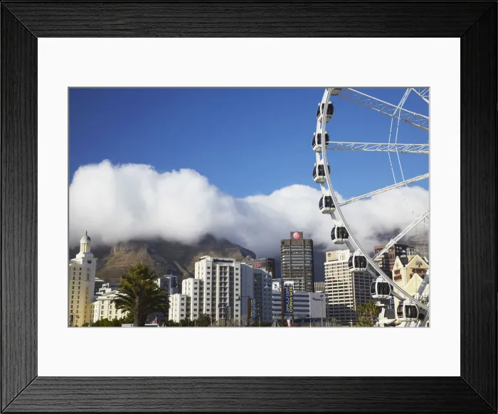 Framed Print : Wheel of Excellence with City Bowl and Table Mountain in background, Cape Town, Western Framed Print : Wheel of Excellence with City Bowl and Table Mountain in background, Cape Town, Western