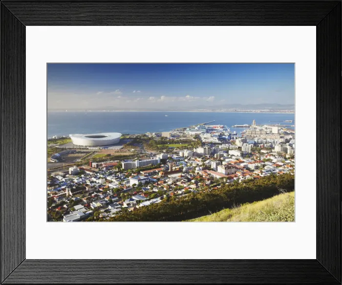 Framed Print : View of Green Point Stadium and Victoria and Alfred Waterfront, Cape Town, Western Cape Framed Print : View of Green Point Stadium and Victoria and Alfred Waterfront, Cape Town, Western Cape