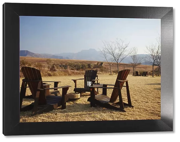 Garden chairs outside at Inkosana Lodge, Ukhahlamba-Drakensberg Park, KwaZulu-Natal