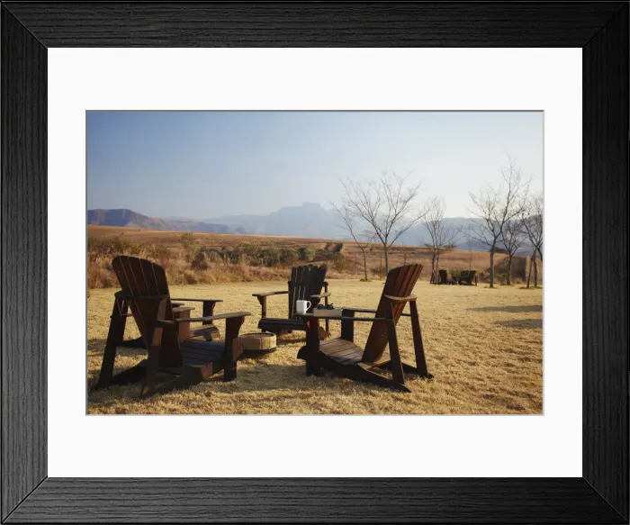 Framed Print : Garden chairs outside at Inkosana Lodge, Ukhahlamba-Drakensberg Park, KwaZulu-Natal Framed Print : Garden chairs outside at Inkosana Lodge, Ukhahlamba-Drakensberg Park, KwaZulu-Natal