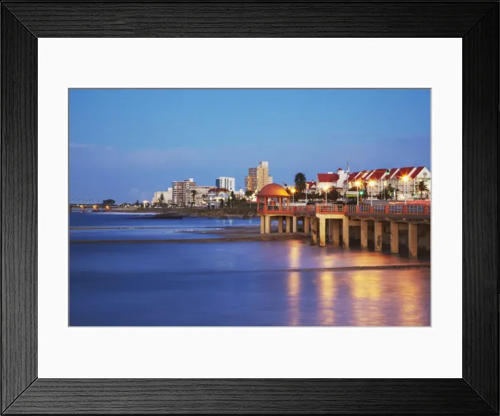 Framed Print : Summerstrand beachfront at dusk, Port Elizabeth, Eastern Cape, South Africa Framed Print : Summerstrand beachfront at dusk, Port Elizabeth, Eastern Cape, South Africa