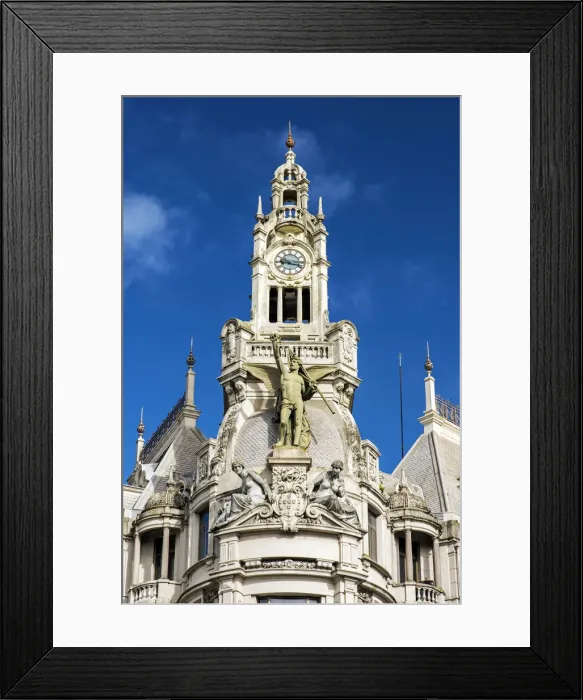 Framed Print : Art nouveau style building in Liberdade Square, Porto, Portugal