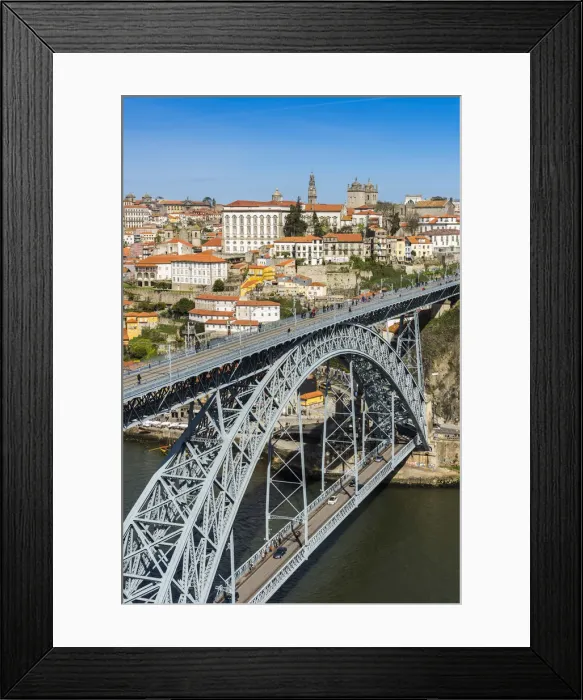 Framed Print : Dom Luis I bridge and city skyline, Porto, Portugal Framed Print : Dom Luis I bridge and city skyline, Porto, Portugal