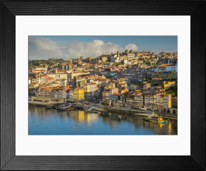 Framed Print : City skyline with Douro river, Porto, Portugal Framed Print : City skyline with Douro river, Porto, Portugal