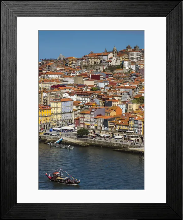 Framed Print : Top view of Ribeira neighborhood, Porto, Portugal Framed Print : Top view of Ribeira neighborhood, Porto, Portugal