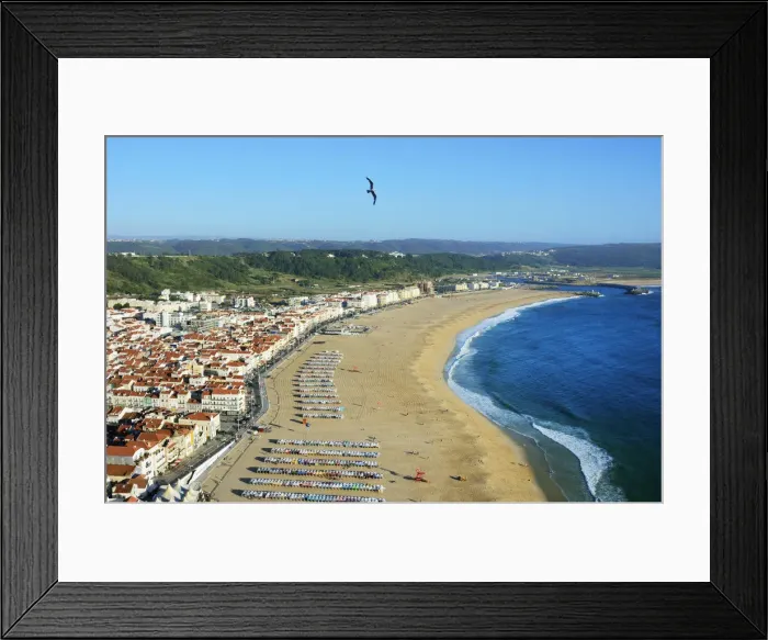 Framed Print : Nazare beach in front of the Atlantic Ocean. Portugal Framed Print : Nazare beach in front of the Atlantic Ocean. Portugal