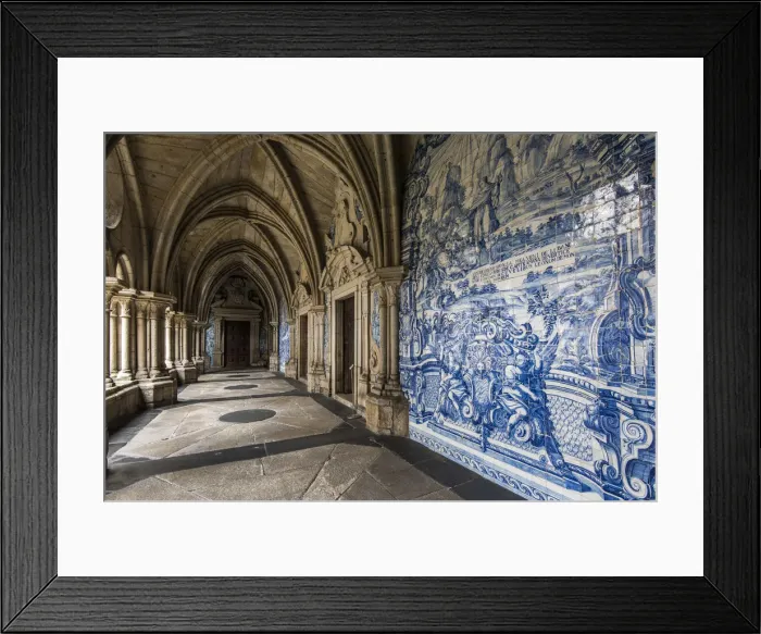 Framed Print : The 14th Gothic cloister with azulejos tilework, Porto Cathedral or Se do Porto, Porto Framed Print : The 14th Gothic cloister with azulejos tilework, Porto Cathedral or Se do Porto, Porto