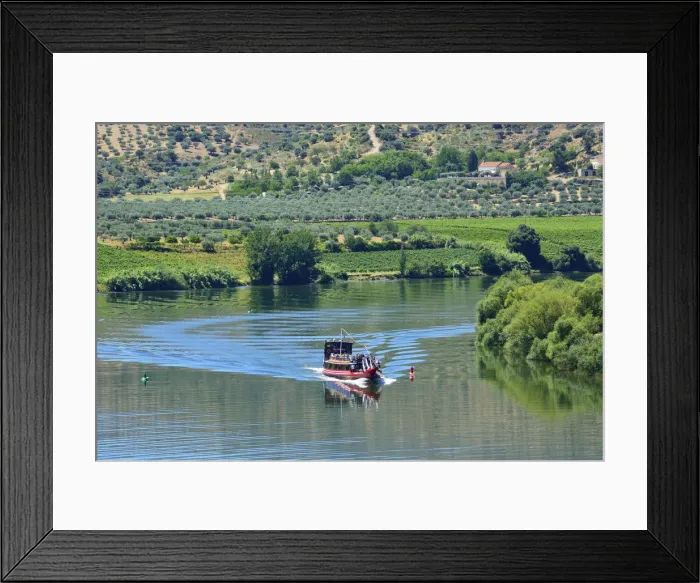 Framed Print : The Douro river and a tour boat at Pocinho, a Unesco World Heritage Site. Portugal Framed Print : The Douro river and a tour boat at Pocinho, a Unesco World Heritage Site. Portugal