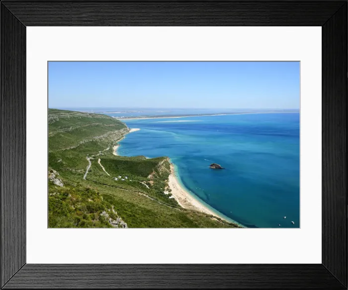 Framed Print : Portinho beach at the Arrabida Nature Park. Setubal, Portugal Framed Print : Portinho beach at the Arrabida Nature Park. Setubal, Portugal