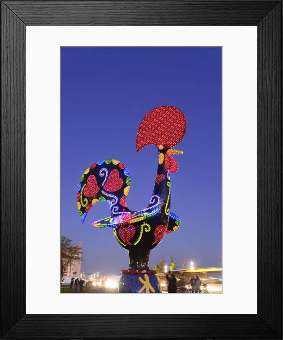 Framed Print : Pop Galo by artist Joana Vasconcelos (2016), inspired in the traditional Barcelos Rooster Framed Print : Pop Galo by artist Joana Vasconcelos (2016), inspired in the traditional Barcelos Rooster