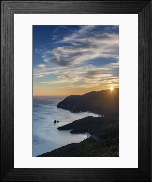 Framed Print : Arrabida Nature Park and the Atlantic Ocean at sunset. Setubal, Portugal Framed Print : Arrabida Nature Park and the Atlantic Ocean at sunset. Setubal, Portugal