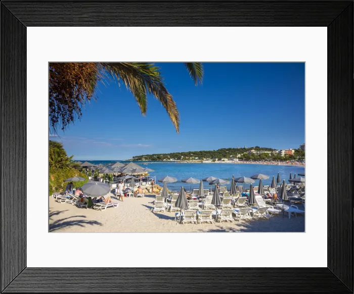 Framed Print : Beach in Antibes (Cap Antibes in background), Alpes-Maritimes, Provence-Alpes-Cote Framed Print : Beach in Antibes (Cap Antibes in background), Alpes-Maritimes, Provence-Alpes-Cote