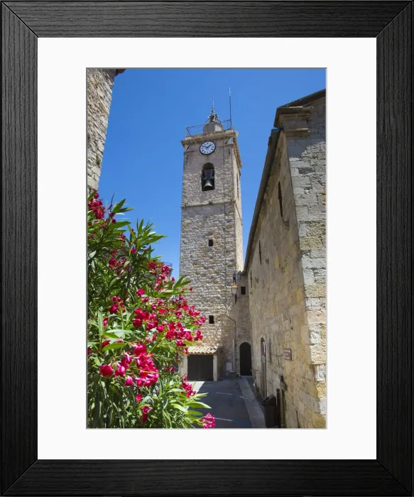 Framed Print : The church in Mougins, Alpes-Maritimes, Provence-Alpes-Cote D Azur, French Framed Print : The church in Mougins, Alpes-Maritimes, Provence-Alpes-Cote D Azur, French