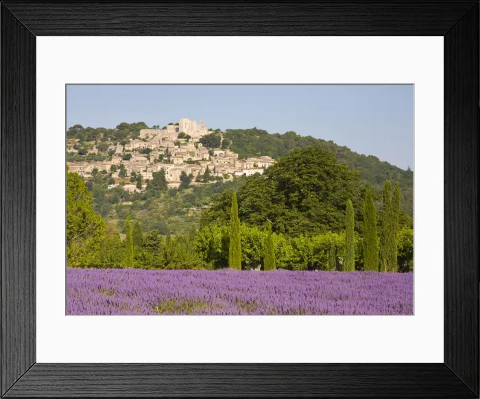 Framed Print : Lacoste & Lavender Fields, Luberon, Vaucluse Provence, France Framed Print : Lacoste & Lavender Fields, Luberon, Vaucluse Provence, France