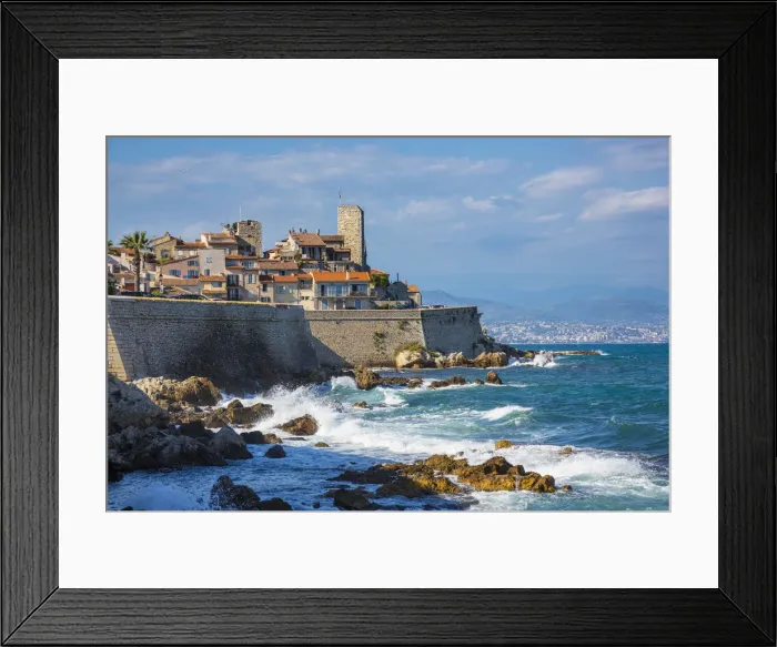 Framed Print : Old town and sea wall in Antibes, Alpes-Maritimes, Provence-Alpes-Cote D Azur Framed Print : Old town and sea wall in Antibes, Alpes-Maritimes, Provence-Alpes-Cote D Azur
