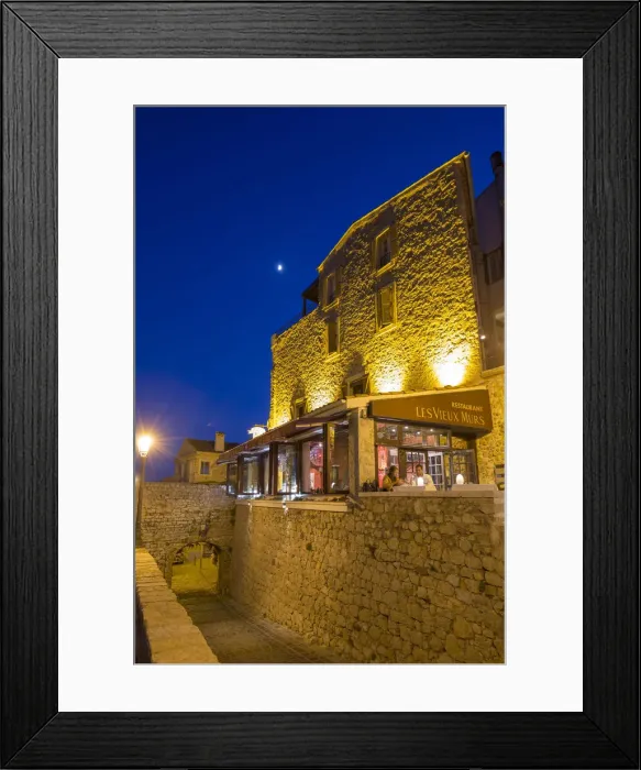 Framed Print : Restaurant in the Old town of Antibes, Alpes-Maritimes, Provence-Alpes-Cote D Azur Framed Print : Restaurant in the Old town of Antibes, Alpes-Maritimes, Provence-Alpes-Cote D Azur