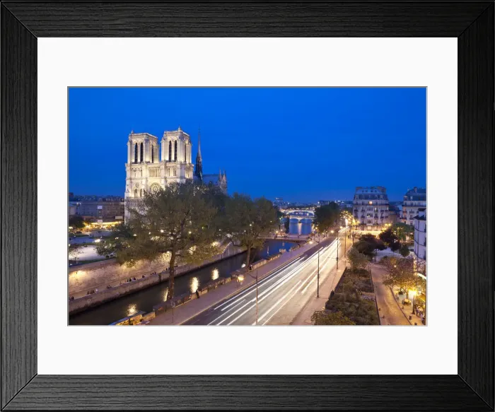 Framed Print : Notre Dame Cathedral & River Seine, Paris, France Framed Print : Notre Dame Cathedral & River Seine, Paris, France