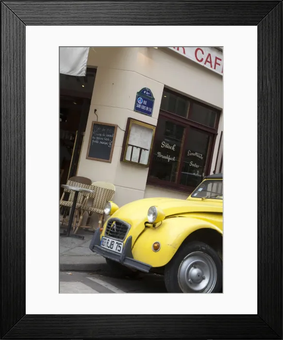 Framed Print : Citreon outside cafe in Ile St. Louis, Paris, France Framed Print : Citreon outside cafe in Ile St. Louis, Paris, France