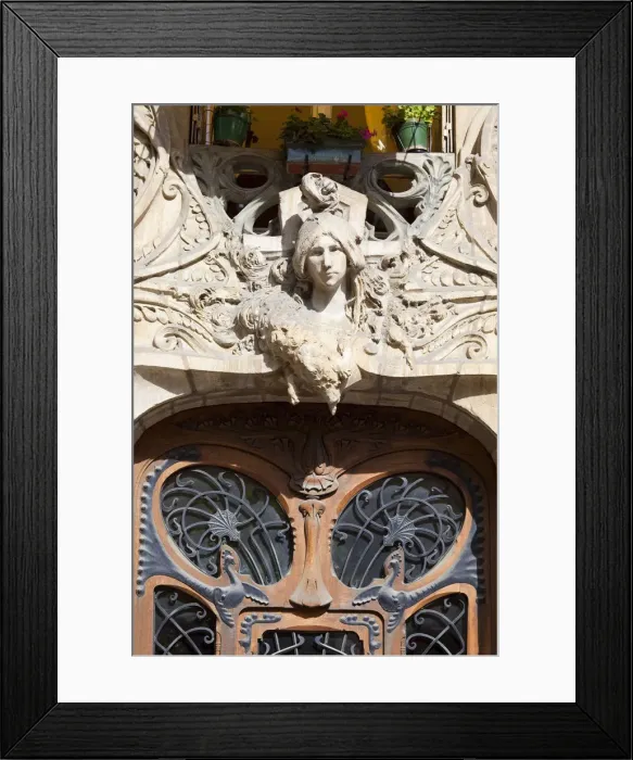 Framed Print : Art Nouveau apartment building, Rue Cler, Paris, France